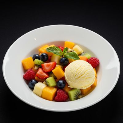 Fruit Salad with Ice Cream